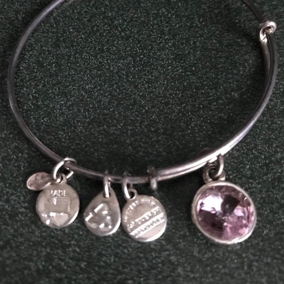 Alex and Ani Expandable Wire Bracelet Pink Charm - Picture 14 of 16